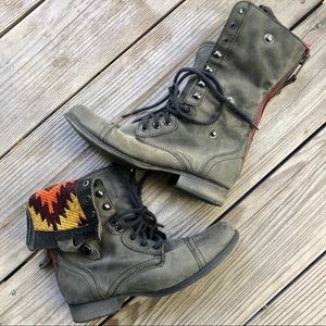Steve Madden Convertible Combat Aztec Boots